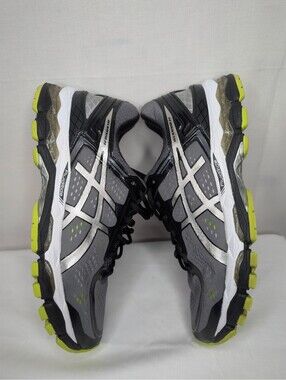 Asics Running Shoes Gray Black Yellow Size 8.5